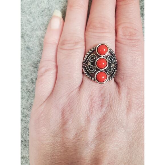 Women's Jewelry Bundle Red Stone Silver Tone Paparazzi Dead Stock Contemporary - Picture 12 of 16